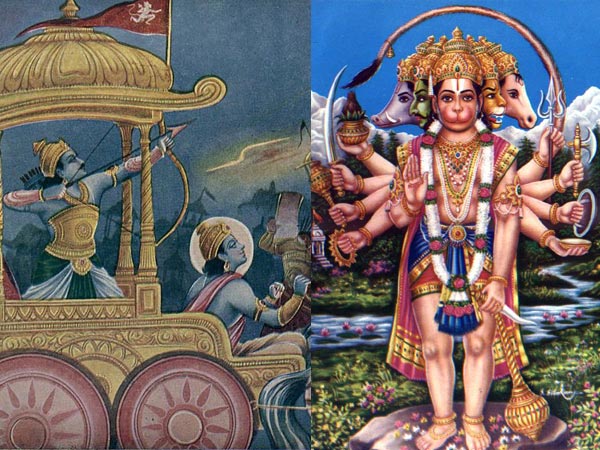 ২. লাল রঙের ধুতি পরে রয়েছেন: